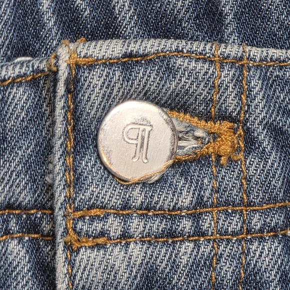 Pilcro Silver Studded Cuff Crop Jeans 34P High Rise 100% Cotton Y2K Glam - Picture 6 of 8